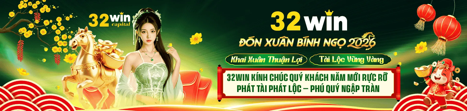 Banner 32win 2026 Bính Ngọ